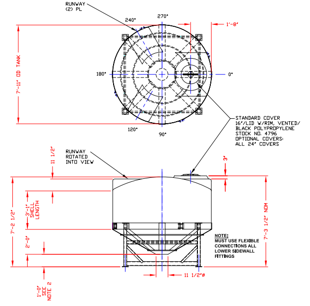 Stock Drawing of Cone-Bottom Tank