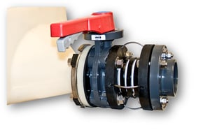Photo of a flexible expansion joint and isolation valve